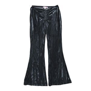 Urban Outfitters Apolonia Velvet Flare Pants Gray Blk Medium Whimsigoth Y2K 90s